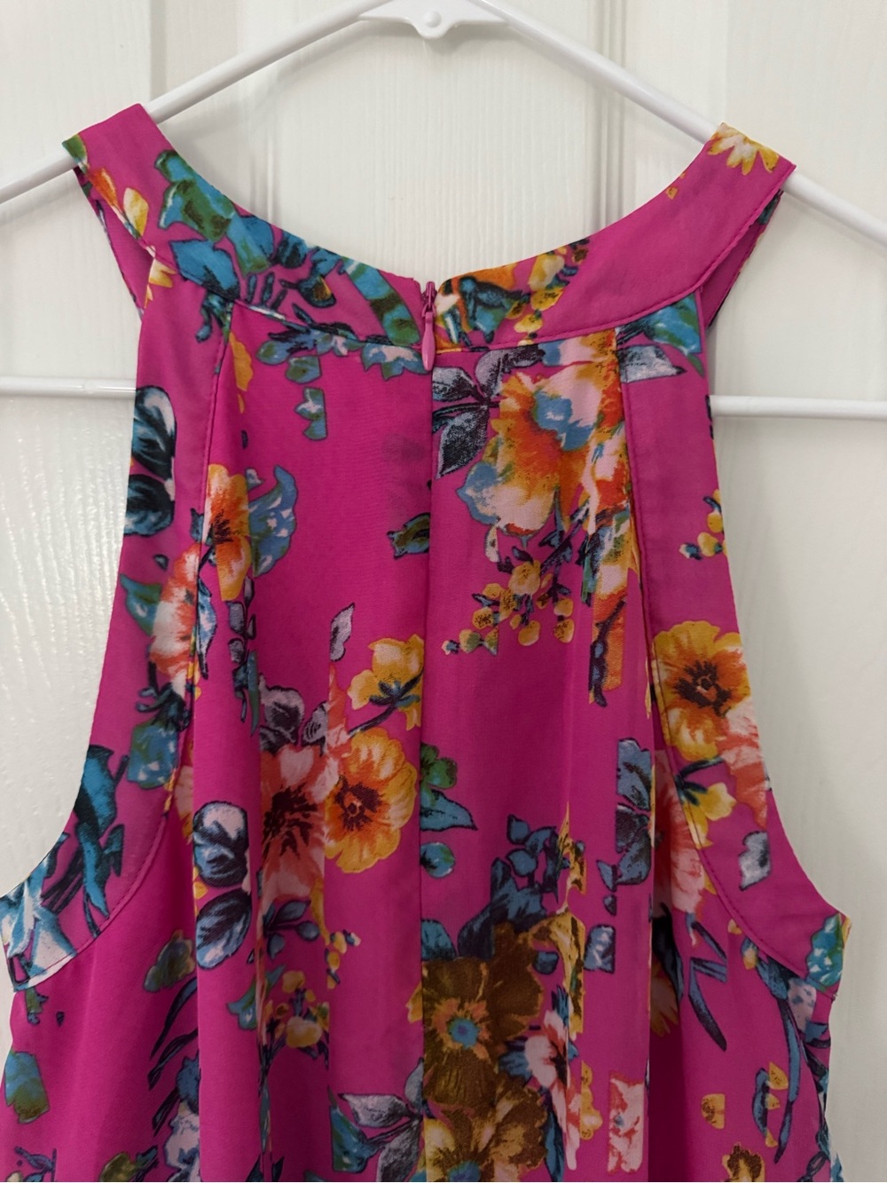 Betsey Johnson Pink Floral Chiffon Halter Dress Size 0 - Picture 5 of 12